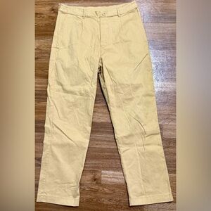 For Days Organic Cotton high waist mustard yellow  preppy casual pants L EUC